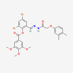 2,4-dibromo-6-[(E)-{2-[(3,4-dimethylphenoxy)acetyl]hydrazinylidene}methyl]phenyl 3,4,5-trimethoxybenzoate