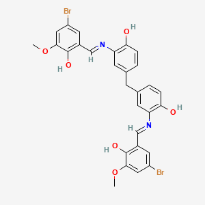 2,2'-{methanediylbis[(6-hydroxybenzene-3,1-diyl)nitrilo(E)methylylidene]}bis(4-bromo-6-methoxyphenol)