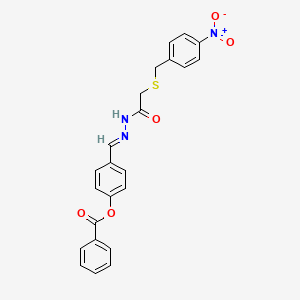 4-[(E)-(2-{[(4-nitrobenzyl)sulfanyl]acetyl}hydrazinylidene)methyl]phenyl benzoate