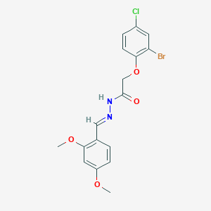 2-(2-bromo-4-chlorophenoxy)-N'-[(E)-(2,4-dimethoxyphenyl)methylidene]acetohydrazide