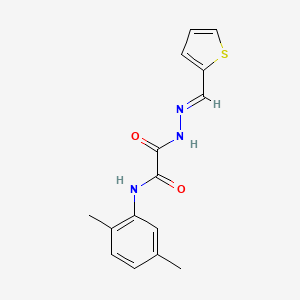 molecular formula C15H15N3O2S B11552416 N-(2,5-dimethylphenyl)-2-oxo-2-[(2E)-2-(thiophen-2-ylmethylidene)hydrazinyl]acetamide 