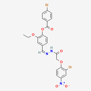 molecular formula C24H19Br2N3O7 B11552425 4-[(Z)-{2-[(2-bromo-4-nitrophenoxy)acetyl]hydrazinylidene}methyl]-2-ethoxyphenyl 4-bromobenzoate 