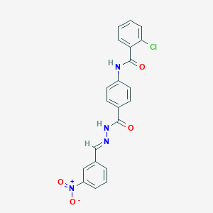 2-chloro-N-(4-{[(2E)-2-(3-nitrobenzylidene)hydrazinyl]carbonyl}phenyl)benzamide