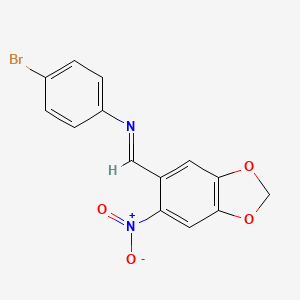 4-bromo-N-[(E)-(6-nitro-1,3-benzodioxol-5-yl)methylidene]aniline