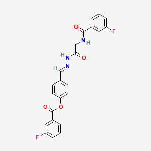 4-[(E)-({2-[(3-Fluorophenyl)formamido]acetamido}imino)methyl]phenyl 3-fluorobenzoate