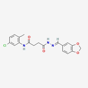 4-[(2E)-2-(1,3-benzodioxol-5-ylmethylidene)hydrazinyl]-N-(5-chloro-2-methylphenyl)-4-oxobutanamide