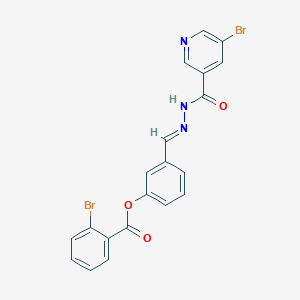 3-[(E)-{2-[(5-bromopyridin-3-yl)carbonyl]hydrazinylidene}methyl]phenyl 2-bromobenzoate