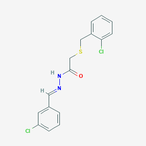 molecular formula C16H14Cl2N2OS B11552497 2-[(2-chlorobenzyl)sulfanyl]-N'-[(E)-(3-chlorophenyl)methylidene]acetohydrazide 