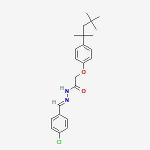 molecular formula C23H29ClN2O2 B11552518 N'-[(E)-(4-chlorophenyl)methylidene]-2-[4-(2,4,4-trimethylpentan-2-yl)phenoxy]acetohydrazide 