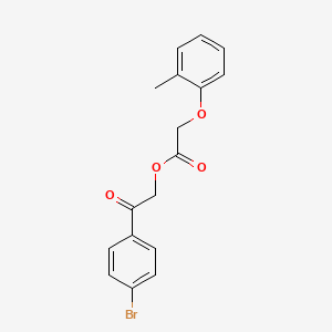 molecular formula C17H15BrO4 B11552526 2-(4-Bromophenyl)-2-oxoethyl (2-methylphenoxy)acetate 