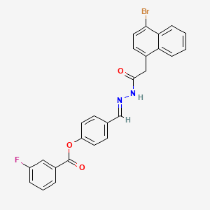 4-[(E)-{2-[(4-bromonaphthalen-1-yl)acetyl]hydrazinylidene}methyl]phenyl 3-fluorobenzoate