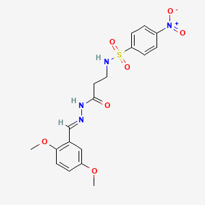 N-{3-[(2E)-2-(2,5-dimethoxybenzylidene)hydrazinyl]-3-oxopropyl}-4-nitrobenzenesulfonamide (non-preferred name)