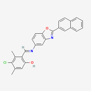 4-chloro-3,5-dimethyl-2-[(E)-{[2-(naphthalen-2-yl)-1,3-benzoxazol-5-yl]imino}methyl]phenol