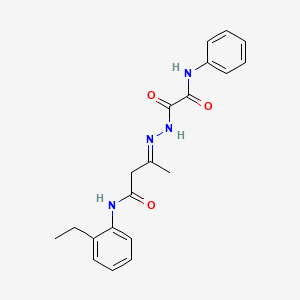 molecular formula C20H22N4O3 B11552623 2'-Ethyl-3-[(phenyloxamoyl)hydrazono]butyranilide 