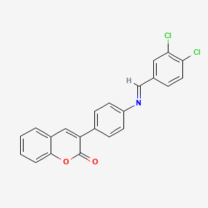 3-(4-{[(E)-(3,4-dichlorophenyl)methylidene]amino}phenyl)-2H-chromen-2-one