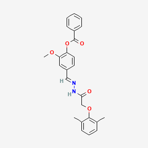 4-[(E)-{2-[(2,6-dimethylphenoxy)acetyl]hydrazinylidene}methyl]-2-methoxyphenyl benzoate