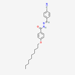 molecular formula C25H31N3O2 B11552681 N'-[(E)-(4-cyanophenyl)methylidene]-4-(decyloxy)benzohydrazide 