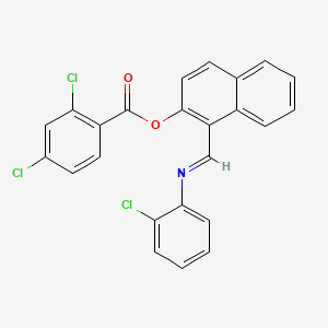 molecular formula C24H14Cl3NO2 B11552714 [1-[(2-chlorophenyl)iminomethyl]naphthalen-2-yl] 2,4-dichlorobenzoate 