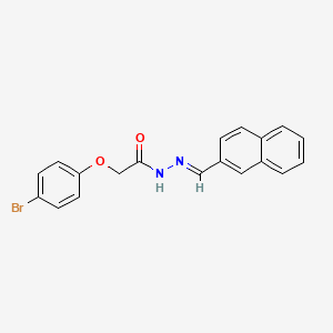 molecular formula C19H15BrN2O2 B11552721 2-(4-bromophenoxy)-N'-[(E)-naphthalen-2-ylmethylidene]acetohydrazide 