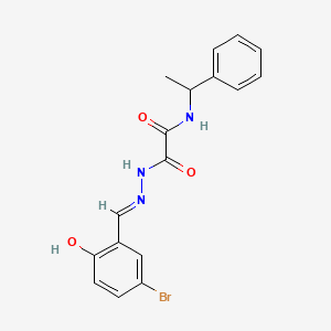 molecular formula C17H16BrN3O3 B11552738 2-[(2E)-2-(5-bromo-2-hydroxybenzylidene)hydrazinyl]-2-oxo-N-(1-phenylethyl)acetamide 