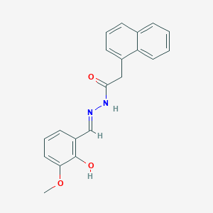 molecular formula C20H18N2O3 B11552751 N'-[(E)-(2-hydroxy-3-methoxyphenyl)methylidene]-2-(naphthalen-1-yl)acetohydrazide 