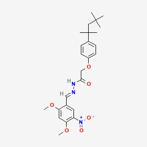 molecular formula C25H33N3O6 B11552778 N'-[(E)-(2,4-dimethoxy-5-nitrophenyl)methylidene]-2-[4-(2,4,4-trimethylpentan-2-yl)phenoxy]acetohydrazide 