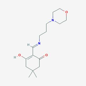 molecular formula C16H26N2O3 B11552783 5,5-Dimethyl-2-({[3-(morpholin-4-yl)propyl]amino}methylidene)cyclohexane-1,3-dione 