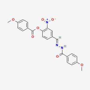 4-[(E)-{2-[(4-methoxyphenyl)carbonyl]hydrazinylidene}methyl]-2-nitrophenyl 4-methoxybenzoate