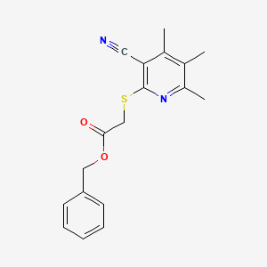 molecular formula C18H18N2O2S B11552803 Benzyl [(3-cyano-4,5,6-trimethylpyridin-2-yl)sulfanyl]acetate 