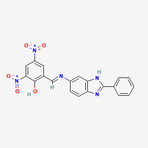 2,4-dinitro-6-{(E)-[(2-phenyl-1H-benzimidazol-6-yl)imino]methyl}phenol