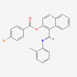 molecular formula C25H18BrNO2 B11552845 [1-[(2-methylphenyl)iminomethyl]naphthalen-2-yl] 4-bromobenzoate 