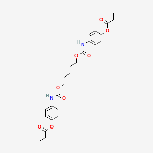 4-[({[5-({[4-(Propanoyloxy)phenyl]carbamoyl}oxy)pentyl]oxy}carbonyl)amino]phenyl propanoate