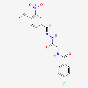 4-Chloro-N-({N'-[(E)-(4-methoxy-3-nitrophenyl)methylidene]hydrazinecarbonyl}methyl)benzamide