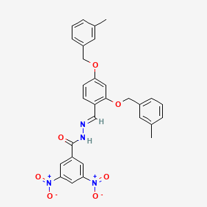 molecular formula C30H26N4O7 B11552865 N'-[(E)-{2,4-bis[(3-methylbenzyl)oxy]phenyl}methylidene]-3,5-dinitrobenzohydrazide 