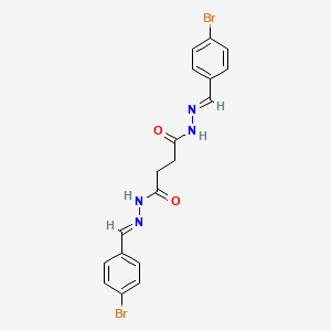 molecular formula C18H16Br2N4O2 B11552868 N'~1~,N'~4~-bis[(E)-(4-bromophenyl)methylidene]butanedihydrazide 