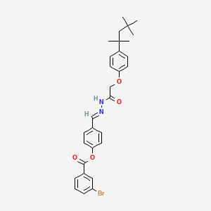 4-[(E)-(2-{[4-(2,4,4-trimethylpentan-2-yl)phenoxy]acetyl}hydrazinylidene)methyl]phenyl 3-bromobenzoate