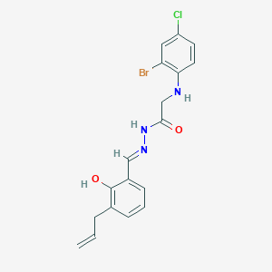 2-[(2-bromo-4-chlorophenyl)amino]-N'-{(E)-[2-hydroxy-3-(prop-2-en-1-yl)phenyl]methylidene}acetohydrazide (non-preferred name)