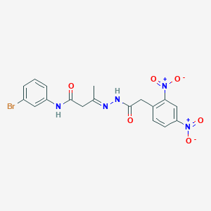 (3E)-N-(3-bromophenyl)-3-{2-[(2,4-dinitrophenyl)acetyl]hydrazinylidene}butanamide