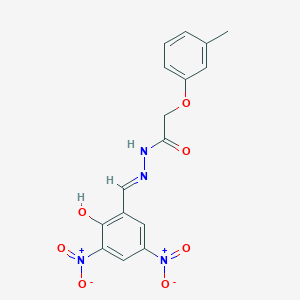 N'-[(E)-(2-hydroxy-3,5-dinitrophenyl)methylidene]-2-(3-methylphenoxy)acetohydrazide