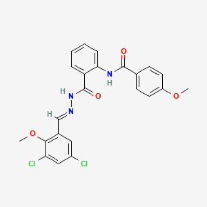 N-(2-{N'-[(E)-(3,5-Dichloro-2-methoxyphenyl)methylidene]hydrazinecarbonyl}phenyl)-4-methoxybenzamide