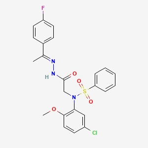 molecular formula C23H21ClFN3O4S B11552929 N-(5-chloro-2-methoxyphenyl)-N-(2-{(2E)-2-[1-(4-fluorophenyl)ethylidene]hydrazinyl}-2-oxoethyl)benzenesulfonamide (non-preferred name) 