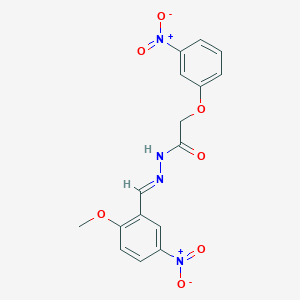 molecular formula C16H14N4O7 B11552940 N'-[(E)-(2-methoxy-5-nitrophenyl)methylidene]-2-(3-nitrophenoxy)acetohydrazide 