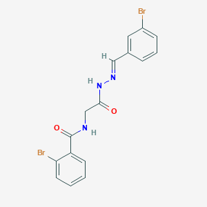 molecular formula C16H13Br2N3O2 B11552942 2-Bromo-N-({N'-[(E)-(3-bromophenyl)methylidene]hydrazinecarbonyl}methyl)benzamide 