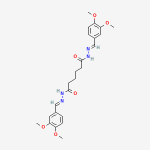 N'~1~,N'~6~-bis[(E)-(3,4-dimethoxyphenyl)methylidene]hexanedihydrazide