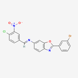 2-(3-bromophenyl)-N-[(E)-(4-chloro-3-nitrophenyl)methylidene]-1,3-benzoxazol-6-amine