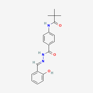 molecular formula C19H21N3O3 B11553112 2,2-Dimethyl-N-[4-(salicylidenehydrazinocarbonyl)phenyl]propionamide 