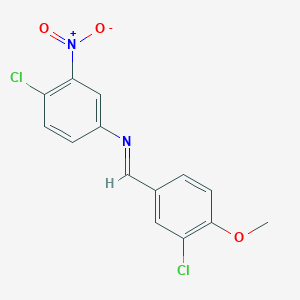 4-chloro-N-[(E)-(3-chloro-4-methoxyphenyl)methylidene]-3-nitroaniline