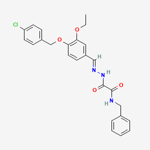 molecular formula C25H24ClN3O4 B11553161 N-benzyl-2-[(2E)-2-{4-[(4-chlorobenzyl)oxy]-3-ethoxybenzylidene}hydrazinyl]-2-oxoacetamide 