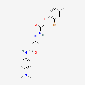 (3E)-3-{2-[(2-bromo-4-methylphenoxy)acetyl]hydrazinylidene}-N-[4-(dimethylamino)phenyl]butanamide