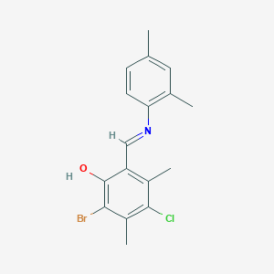 2-Bromo-4-chloro-6-[(E)-[(2,4-dimethylphenyl)imino]methyl]-3,5-dimethylphenol